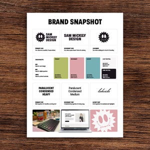 Modello di linee guida del marchio / Modello di guida di stile / Kit del marchio / Istantanea del marchio / Scheda del marchio / File InDesign e Canva