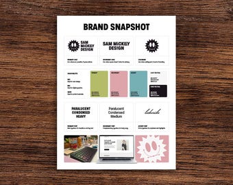 Plantilla de guía de marca / Plantilla de guía de estilo / Kit de marca / Instantánea de marca / Hoja de marca / Archivos de InDesign y Canva