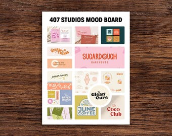 Modello di mood board / File modificabili per Canva e Adobe InDesign / Mood board per progetti di branding