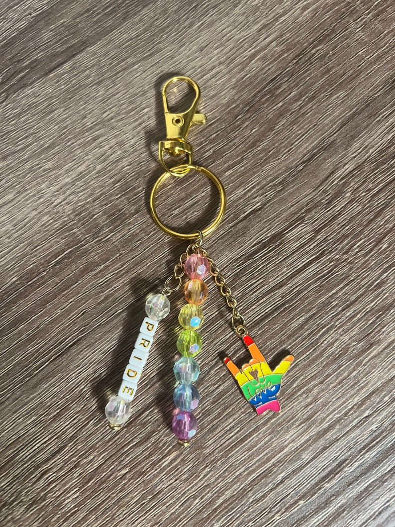 Alpha Keychains String Pride Pride Keychain - Love Hand Sign | Bag Charm | ASL Pride | Sign Language ...