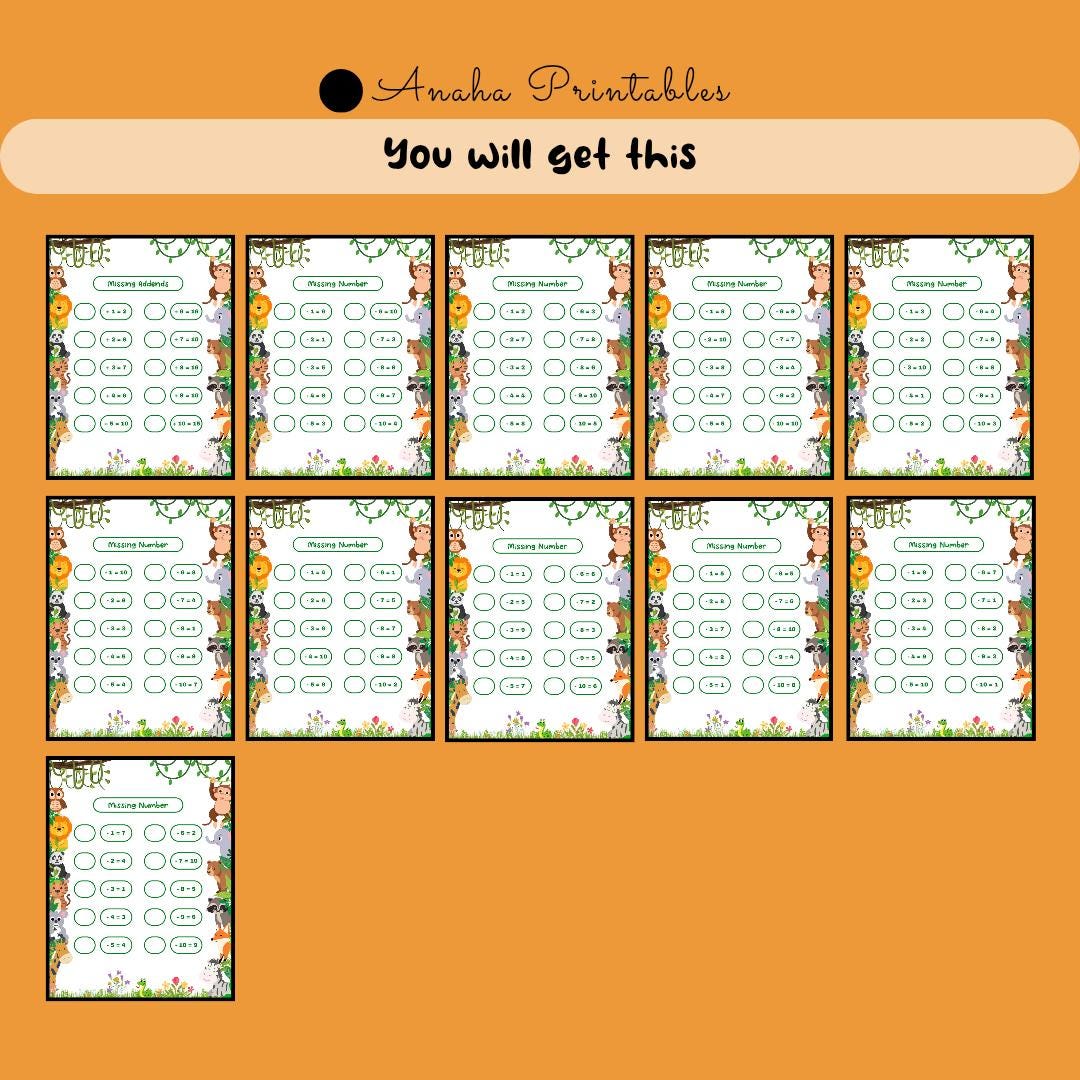 Addition and Subtraction Math Worksheets Volume 1 - Instant Download ...