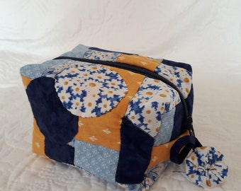 Handmade patchwork pencil case with Japanese patterns