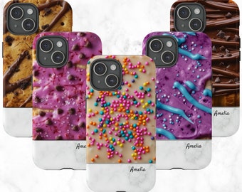 Personalized Dessert Phone Case ALL iPhone Galaxy Pixel Models Custom Cake Biscuit Funny Decor MagSafe Case iPhone 15 14 13 12 Samsung