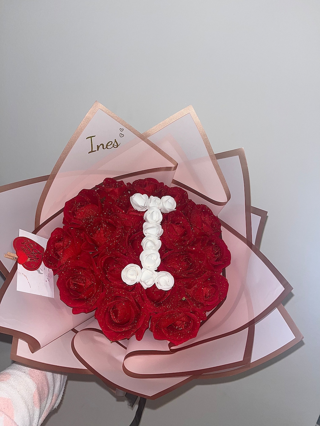 Bouquet initial pailleté Etsy France