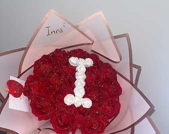 Glittery initial bouquet