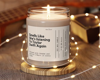 Smells like shes listening  Taylor Swift Gift Candle Taylor Gift Gift For Her Taylor Swift Gift For Her Taylor swift Birthday