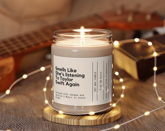 Smells like shes listening  Taylor Swift Gift Candle Taylor Gift Gift For Her Taylor Swift Gift For Her Taylor swift Birthday