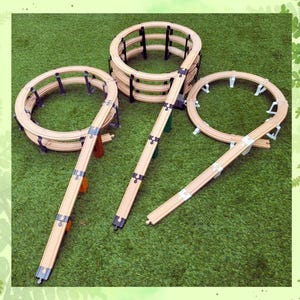 Wooden train spiral pilars for IKEA, Brio, Playtive, ...