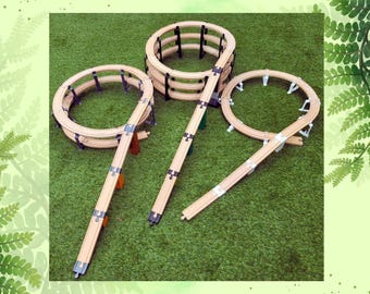 Wooden train spiral pilars for IKEA, Brio, Playtive, ...