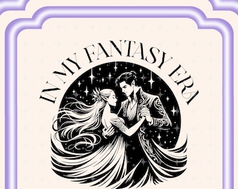 Dans mon époque fantastique les amateurs de livres Fantasy Book Svg Png, danse Fantasy Book Couple fichiers Png, autocollants numériques Png Svg, téléchargement numérique