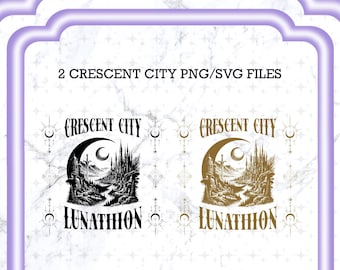Crescent City Lunathion fantastique Romance Png Svg, fichiers fantastiques Romance Png Svg