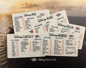 Disney Cruise Line Deck Locator Cards | Wish | Dream | Fantasy | Magic | Wonder | Fish Extender Gift