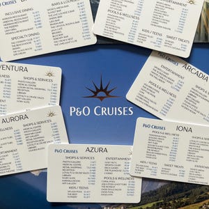 P & O Cruises Deck Karten | Iona | Arvia | Britannia | Arkadien | Azura | Polarlichter | Ventura