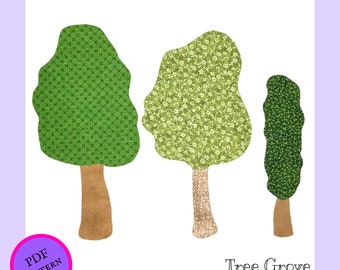 Tree Applique Pattern Design | Tree DIY Pattern | Paper Craft Tree Clipart | Easy Fusible Applique | PDF Pattern | Quilt Appliqué Pattern