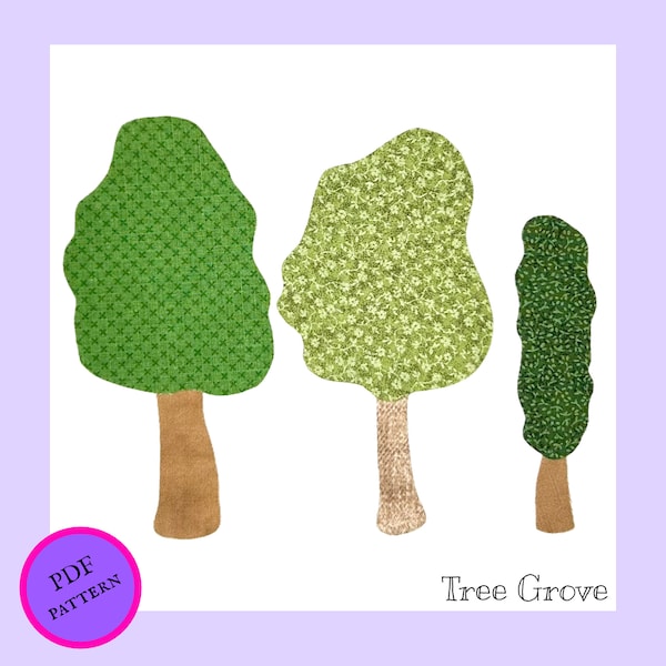 Tree Applique Pattern Design | Tree DIY Pattern | Paper Craft Tree Clipart | Easy Fusible Applique | PDF Pattern | Quilt Appliqué Pattern