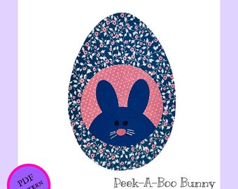 Easter Egg Appliqué Pattern Design | Bunny Appliqué Pattern | Easy Fusible Appliqué | Bunny Quilt Sewing Pattern | Iron On Appliqué