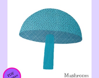 Mushroom Appliqué Pattern Design | Mushroom DIY Pattern | Paper Craft Mushroom Clipart | Easy Fusible Appliqué | Quilt Appliqué Pattern