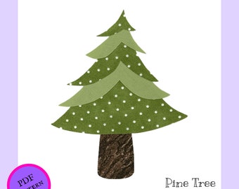 Pine Tree Applique Pattern, Woodland Trees Pattern, Christmas Tree Pattern, Quilt Block Pattern, DIY Evergreen Tree Decor, DIY Tree Gift,