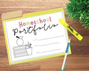 Printable Homeschool Portfolio Binder Cover (PDF)