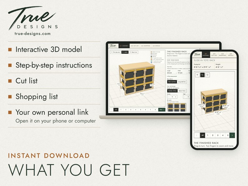 What you get: an interactive 3D plan on a laptop and a phone