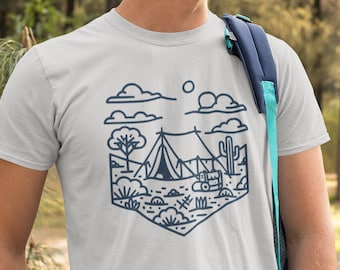 Great Outdoors Shirt Adventure is Calling T-Shirt Camping Retro Style Desert T shirt Nature Lover Shirt Glamping T-Shirt Hiking Wildlife Top