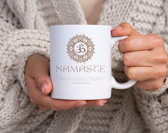 Namaste Yoga Mug - stretch your soul -, 330 ml Mug, Gift for Her, Namaste Mug