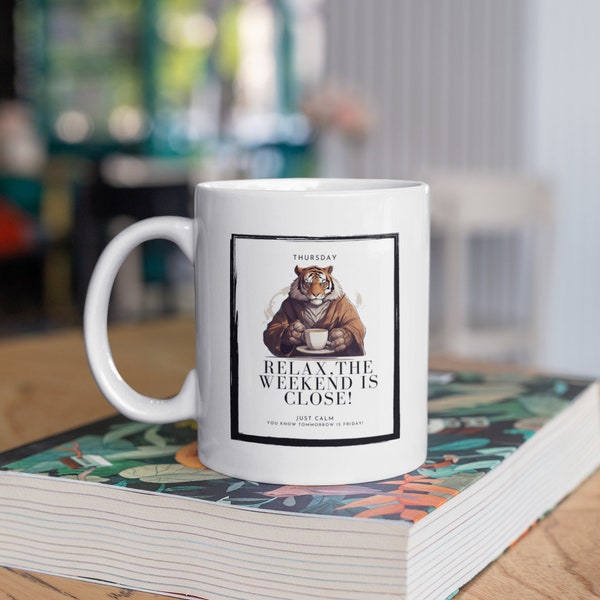 Tasse "Thursday Tiger" Mug, Keramik bedruckte Tasse