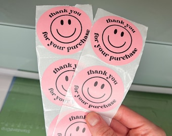Smiley Face Thank You Small Business Stickers