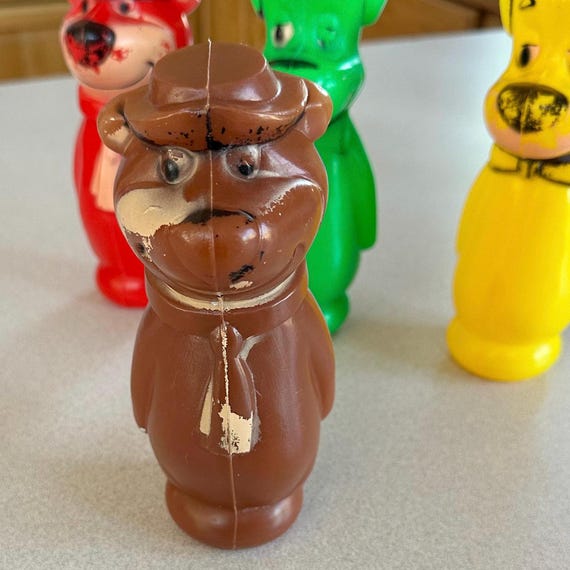 Vintage Yogi and Boo Boo Rare Hanna Barbara 1960s Blow Mold