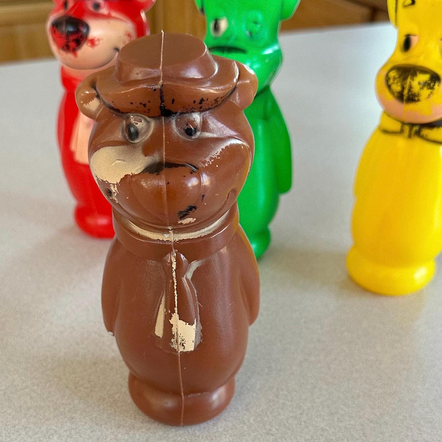 Vintage Yogi and Boo Boo Rare Hanna Barbara 1960s Blow Mold