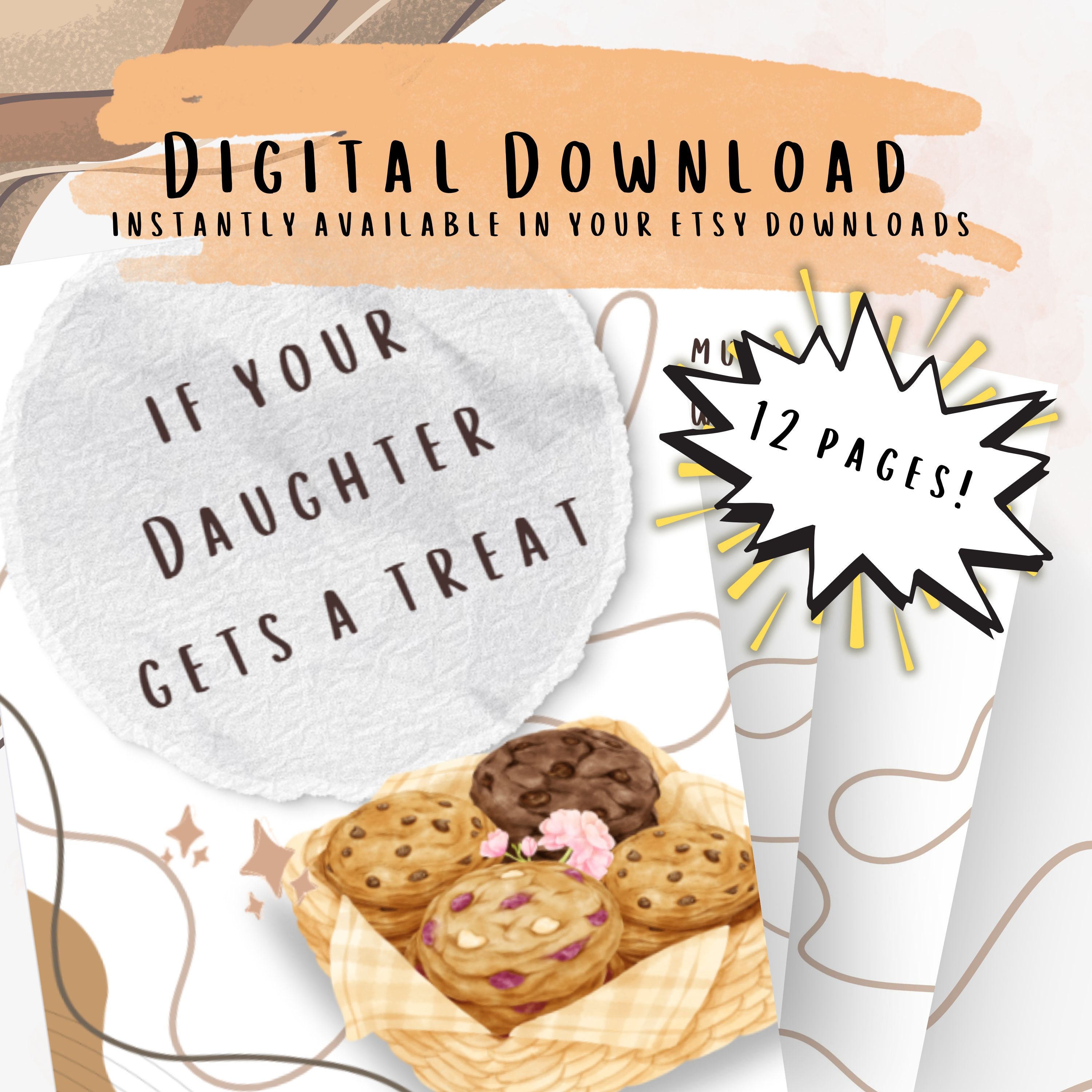 If You Give Your Daughter a Treat Digital Going Back to College Gift for Summer Break, Christmas Break Finals Spring Break Gift Card Booklet