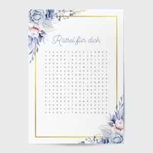Crucigrama de vales personalizados | Vale creativo o regalo de cumpleaños especial que se puede personalizar. Descargar PDF A4