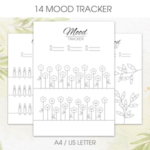 14 Mood Trackers Set for Bullet Journals or Planers | Digital Download