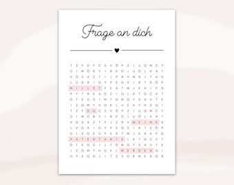 Do you want to be my godmother? Crossword puzzle with question | Digital PDF download
