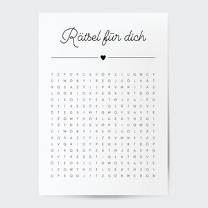Crucigrama Personalizable | Vale creativo o regalo especial personalizado | Descarga digital A4 PDF