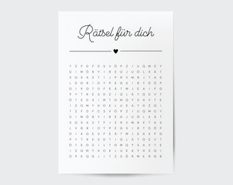 Crossword Puzzle Personalizable | Creative voucher or special gift personalized | Digital A4 PDF download