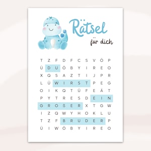 Tu vas être grand frère mots croisés | Annoncer une grossesse | Téléchargement PDF numérique