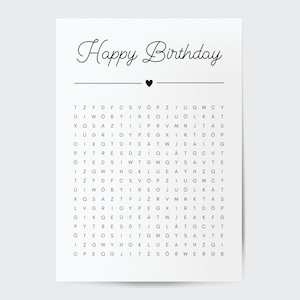 Crucigrama personalizado de cumpleaños | Vale creativo o regalo especial personalizado | Descarga digital A4 PDF