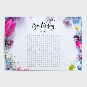 Vale cumpleaños crucigrama personalizable | Regalo creativo o especial personalizado | Descarga digital A4 PDF