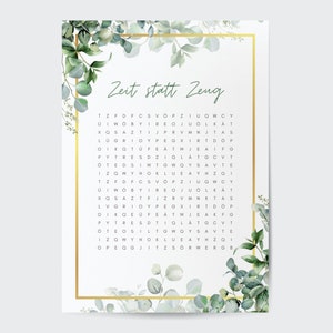 Crucigrama de vales personalizados | Vale creativo o regalo de cumpleaños especial que se puede personalizar. Descargar PDF A4