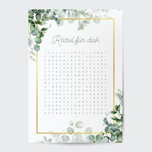 Vale personalizado crucigrama floral | Vale creativo o regalo de cumpleaños especial que se puede personalizar. Descargar PDF