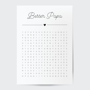 Crucigrama personalizado para el Día del Padre | Vale creativo o regalo especial para el mejor papá | Descarga digital A4 PDF
