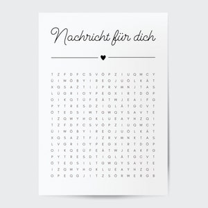 Crucigrama personalizable | Vale creativo o regalo especial personalizado | Descarga digital A4 PDF
