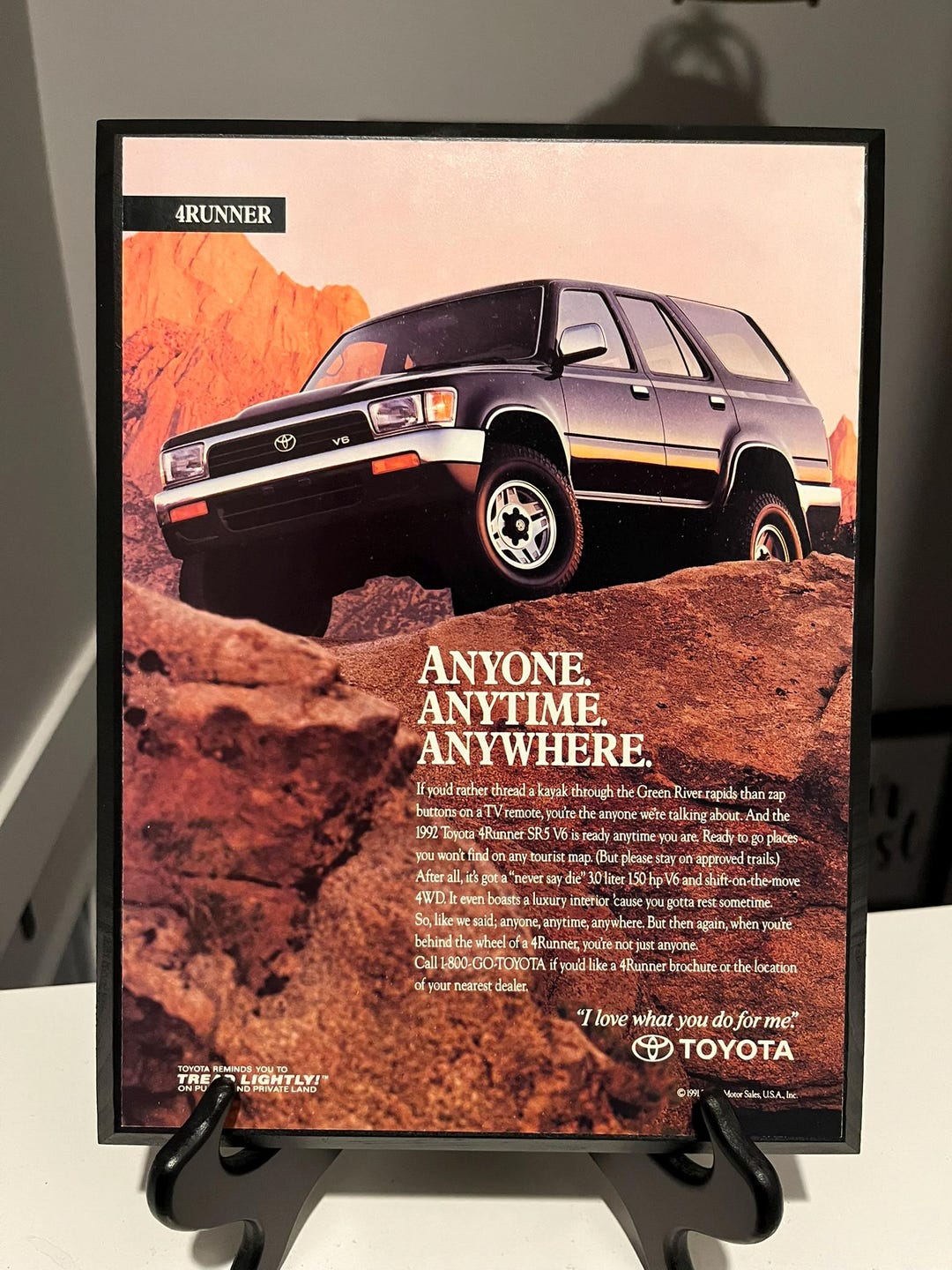 1992 Toyota 4runner Hardwood Magazine Ad Plaque - Lifestyle Wall Art - Etsy