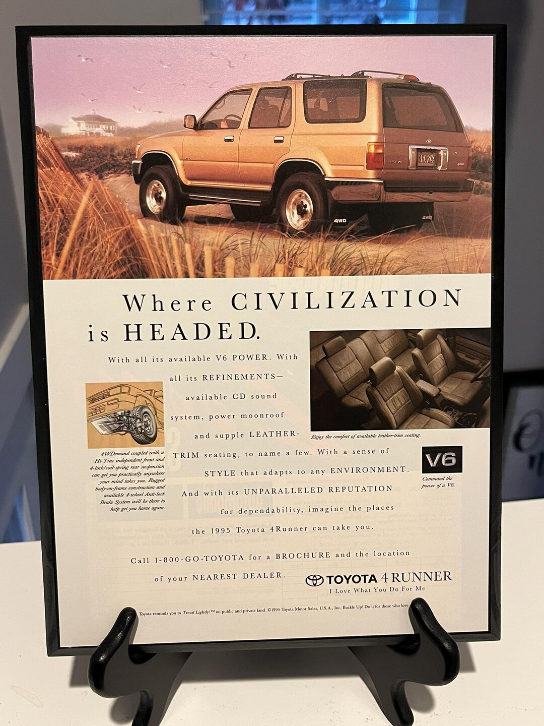 1995 Toyota 4runner Hardwood Magazine Advertising Plaque - Lifestyle ...