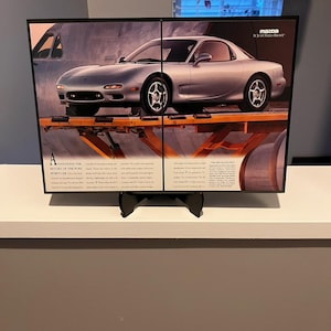 Hardwood Preserved 1993 Mazda RX-7 FD 2-Page Magazine Advertisement as Wall Art