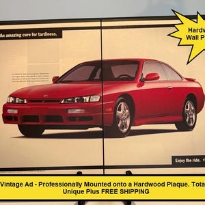 Nissan 240SX (S14) Hardwood Ad Plaque - 1997 Magazine Print Wall Art