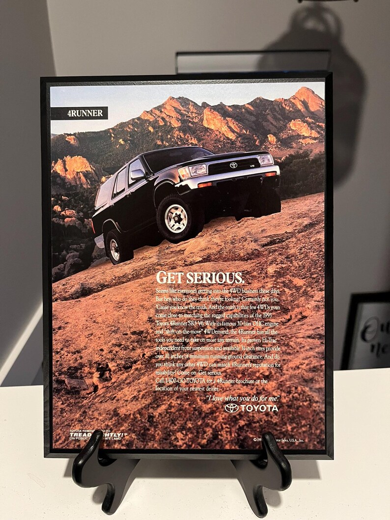 1992 Toyota 4runner Hardwood Magazine Ad Plaque - Lifestyle Wall Art - Etsy