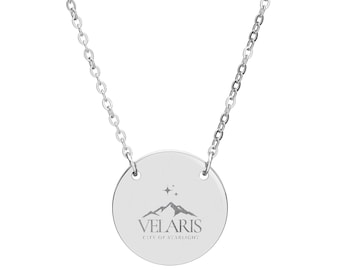 Velaris City of Starlight Engraved Necklace | ACOTAR Night Court Pendant