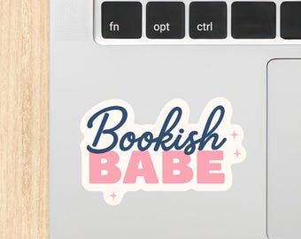 Bookish Babe Sticker | Pink & Navy Vinyl Decal